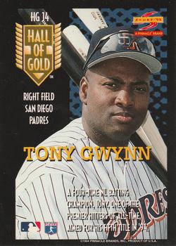 1995 Score - Hall of Gold #HG14 Tony Gwynn Back