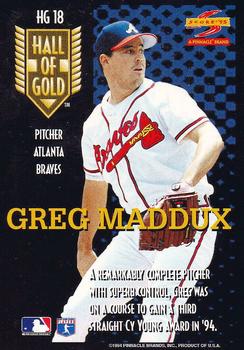 1995 Score - Hall of Gold #HG18 Greg Maddux Back