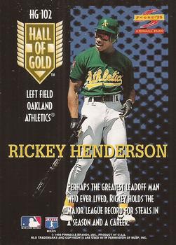 1995 Score - Hall of Gold #HG102 Rickey Henderson Back