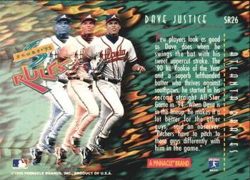 1995 Score - Score Rules #SR26 Dave Justice Back