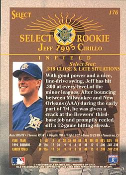 1995 Select #176 Jeff Cirillo Back