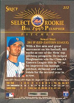 1995 Select #212 Bill Pulsipher Back