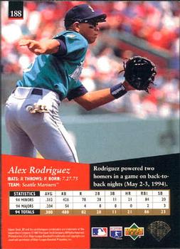 1995 SP #188 Alex Rodriguez Back