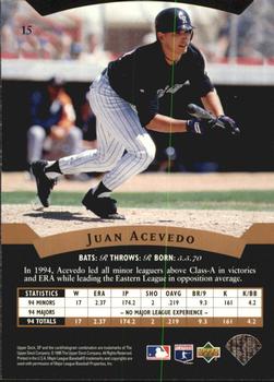 1995 SP - Superbafoil #15 Juan Acevedo Back