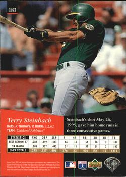1995 SP - Superbafoil #183 Terry Steinbach Back
