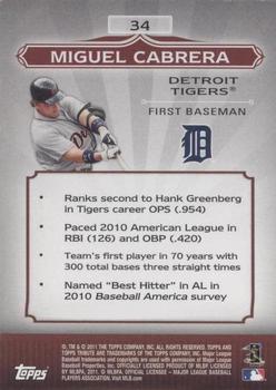 2011 Topps Tribute - Red #34 Miguel Cabrera Back