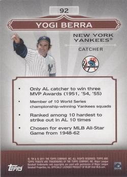 2011 Topps Tribute - Red #92 Yogi Berra Back