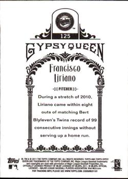2011 Topps Gypsy Queen #125 Francisco Liriano Back
