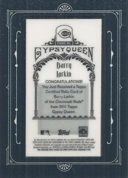 2011 Topps Gypsy Queen - Framed Mini Relics #FMRC-BL Barry Larkin Back