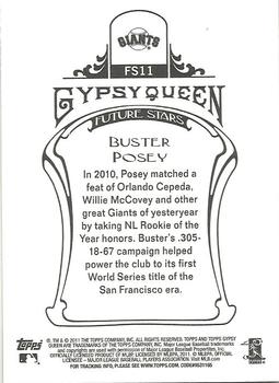 2011 Topps Gypsy Queen - Future Stars #FS11 Buster Posey Back