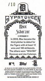 2011 Topps Gypsy Queen - Mini Leather #142 Max Scherzer Back