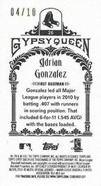 2011 Topps Gypsy Queen - Mini Leather #26 Adrian Gonzalez Back