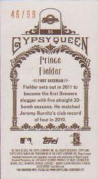 2011 Topps Gypsy Queen - Mini Sepia #86 Prince Fielder Back