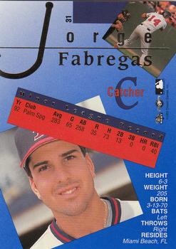 1993 Classic Best Gold #31 Jorge Fabregas Back
