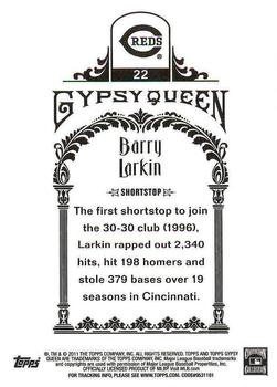 2011 Topps Gypsy Queen - Framed Green #22 Barry Larkin Back