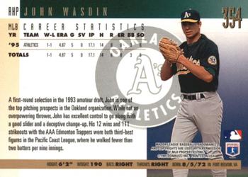 1996 Donruss - Press Proofs #354 John Wasdin Back