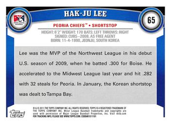 2011 Topps Pro Debut #65 Hak-Ju Lee Back