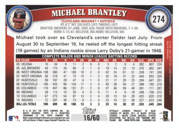 2011 Topps - Black #274 Michael Brantley Back