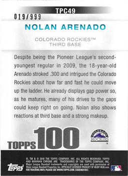 2010 Bowman Chrome - Topps 100 Prospects #TPC49 Nolan Arenado Back