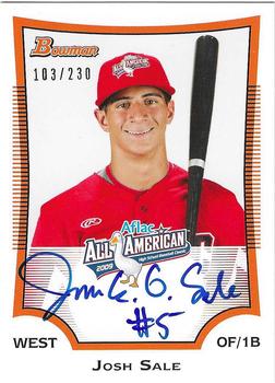 2010 Bowman Draft Picks & Prospects - AFLAC All-American Classic Autographs #AFLAC-JS Josh Sale Front