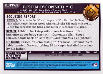 2010 Bowman Draft Picks & Prospects - Prospects #BDPP69 Justin O'Conner Back