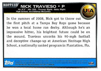 2010 Bowman Draft Picks & Prospects - Prospects #BDPP110 Nick Travieso Back