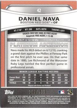 2010 Bowman Platinum - Gold Refractors #42 Daniel Nava Back