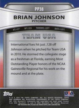 2010 Bowman Platinum - Prospects #PP38 Brian Johnson Back