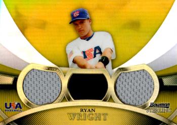 2010 Bowman Sterling - USA Baseball Relics Gold Refractors #USAR-42 Ryan Wright Front