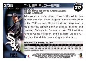 2010 Topps - Black Border #312 Tyler Flowers Back