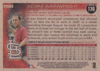 2010 Topps - Vintage Cardstock #136 Adam Wainwright Back