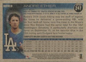 2010 Topps - Vintage Cardstock #247 Andre Ethier Back