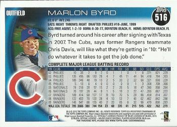 2010 Topps - Black #516 Marlon Byrd Back