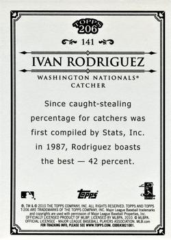 2010 Topps 206 - Bronze #141 Ivan Rodriguez Back