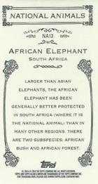 2010 Topps Allen & Ginter - Mini National Animals #NA13 African Elephant / South Africa Back
