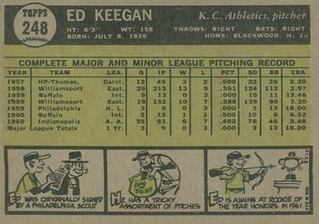 2010 Topps Heritage - 50th Anniversary Buybacks #248 Ed Keegan Back