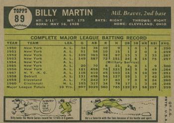 2010 Topps Heritage - 50th Anniversary Buybacks #89 Billy Martin Back