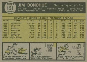 2010 Topps Heritage - 50th Anniversary Buybacks #151 Jim Donohue Back