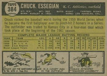 2010 Topps Heritage - 50th Anniversary Buybacks #384 Chuck Essegian Back