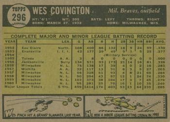 2010 Topps Heritage - 50th Anniversary Buybacks #296 Wes Covington Back