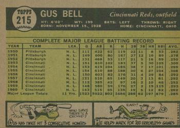 2010 Topps Heritage - 50th Anniversary Buybacks #215 Gus Bell Back