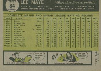 2010 Topps Heritage - 50th Anniversary Buybacks #84 Lee Maye Back