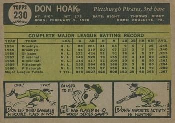 2010 Topps Heritage - 50th Anniversary Buybacks #230 Don Hoak Back