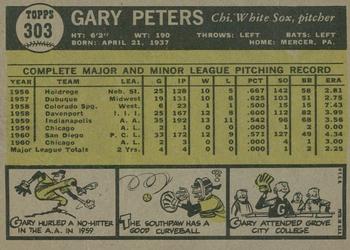 2010 Topps Heritage - 50th Anniversary Buybacks #303 Gary Peters Back