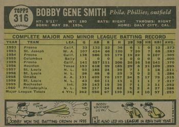 2010 Topps Heritage - 50th Anniversary Buybacks #316 Bobby Gene Smith Back