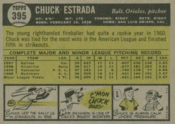 2010 Topps Heritage - 50th Anniversary Buybacks #395 Chuck Estrada Back