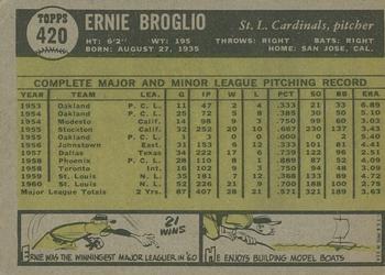 2010 Topps Heritage - 50th Anniversary Buybacks #420 Ernie Broglio Back