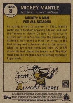 2010 Topps Heritage - Mantle Chase '61 #MM8 Mickey Mantle Back
