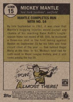 2010 Topps Heritage - Mantle Chase '61 #MM15 Mickey Mantle Back
