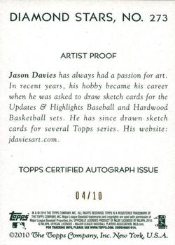 2010 Topps National Chicle - Artist's Proof Signatures #273 Juan Francisco / Jason Davies Back